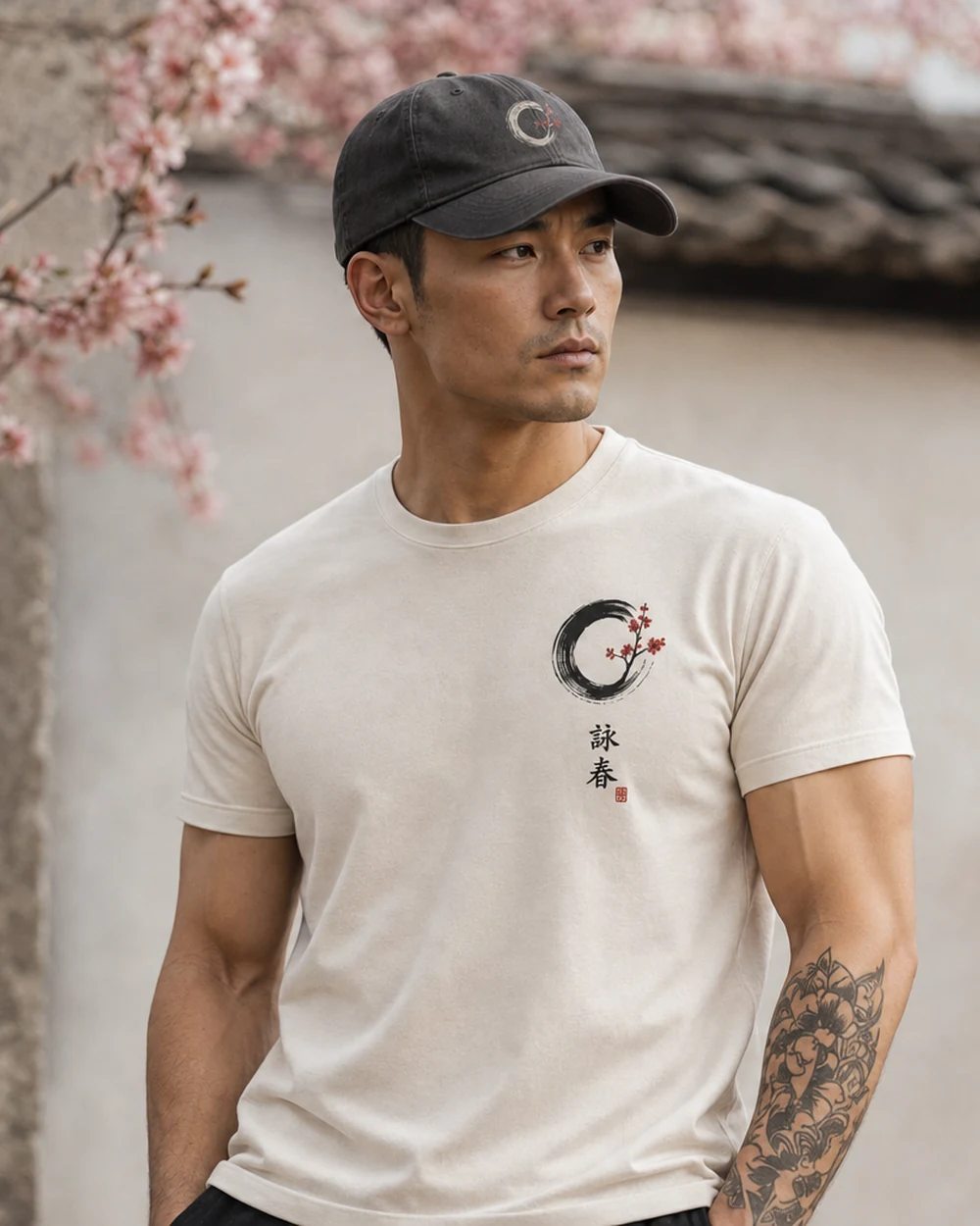 Classic Cap — model wearing charcoal cap in lifestyle shoot
